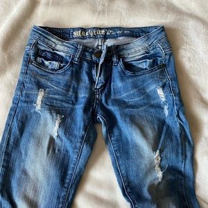 Distressed jeans